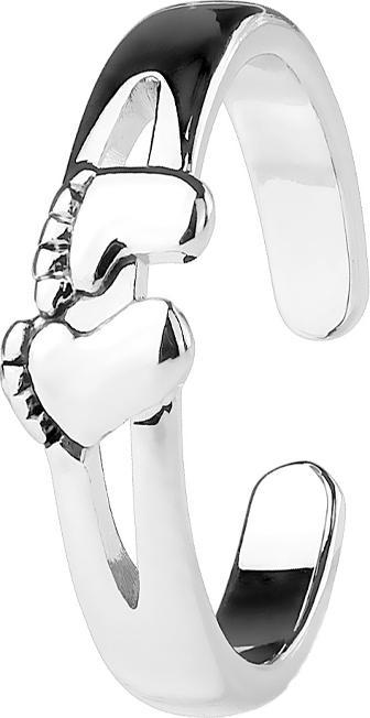 Produktbild Star Piercing Ring silber mit Babyfüsse (Messing)