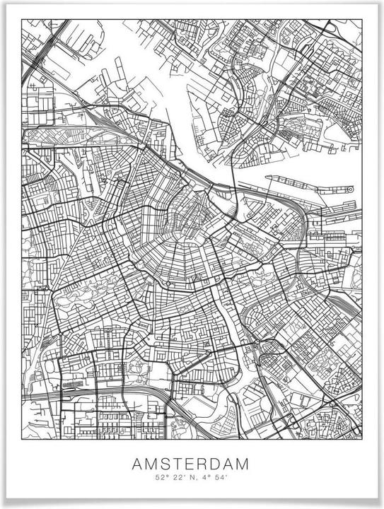 Immagine prodotto Trenddeko Mappa della città di Amsterdam (24 x 30 cm)