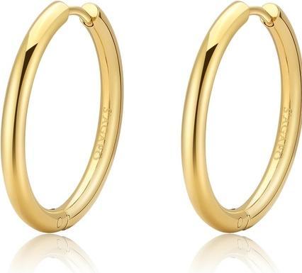 Produktbild Sagapo S'AgapÃµ - Timeless Gold Plated Chunky Steel Hoop Earrings SHK72 (Edelstahl)