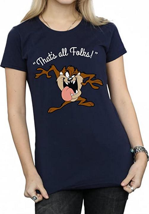 Actual product image Looney Tunes Womens/Ladies That's All Folks Taz Cotton T-Shirt (L)