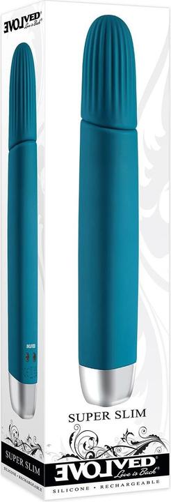 Actual product image Evolved Love Is Back - Super Slim Rechargeable Silicone Vibrating Wand - Teal
