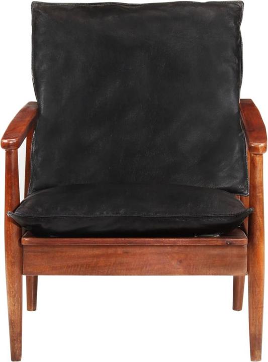 Produktbild VidaXL Sessel Schwarz Echtleder und Massivholz Akazie,Farbe