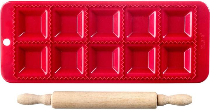 Immagine prodotto Ibili Stampo per ravioli + mattarello quadrato 30 x 12 cm Ideale per ravioli fatti in casa