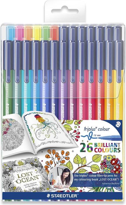 Actual product image Staedtler Felt pen triplus, Johanna Basford Edition (Multicoloured, 26 x)