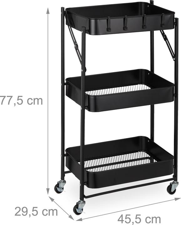 Actual product image Relaxdays trolley on wheels