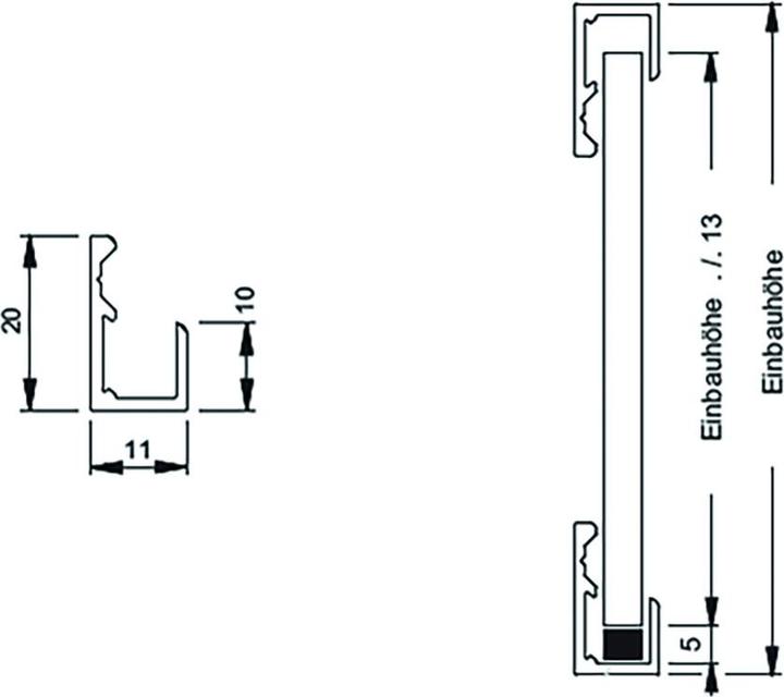 Actual product image Vitris Spiegelprofil E6/EV1, 10mm Steg, 5m (1 pcs.)