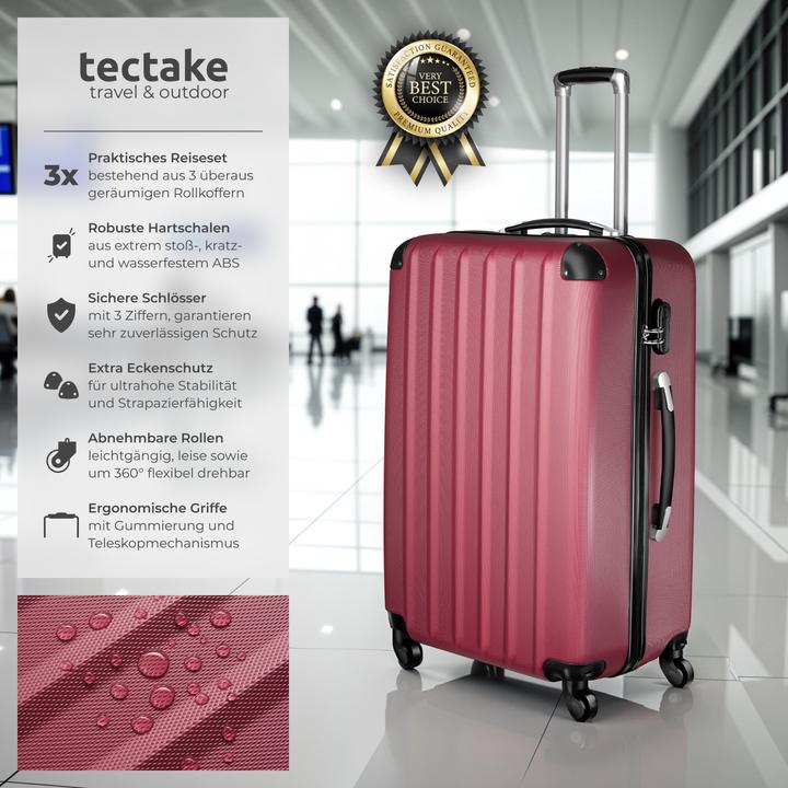 Immagine prodotto tectake Set di valigie rigide (95 l, M (50 - 90l), L (90 - 115l))