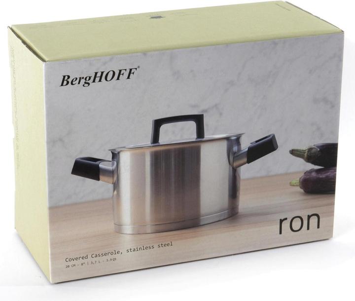 Immagine prodotto BergHoff Pentola di cottura con coperchio Ron Line (20 cm, Pentola, Acciaio inossidabile)