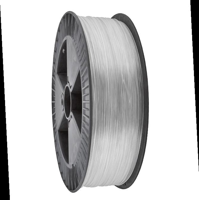Immagine prodotto Filamento PETG vetroso 4,5 kg 1,75 mm (PETG, 1.75 mm, 4500 g, Trasparente)