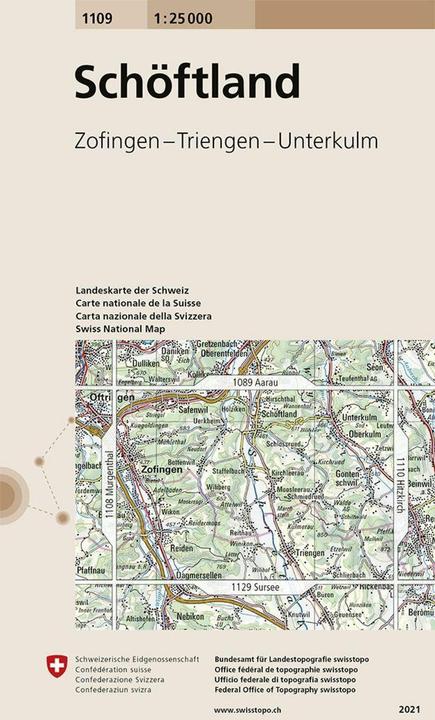 Actual product image Map 1109 Schöftland 1:25'000