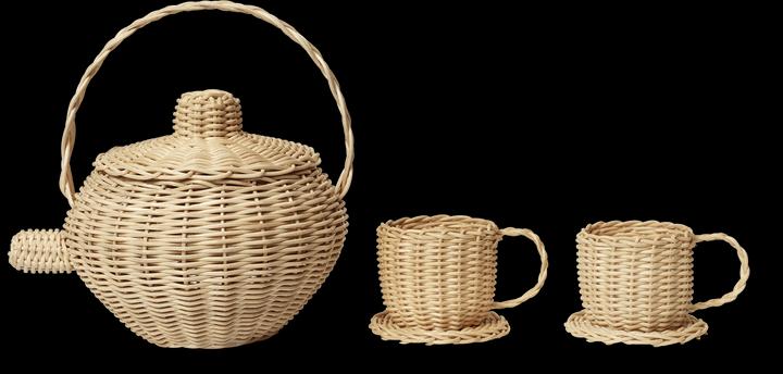 Actual product image Ferm Living Rattan Tea Set