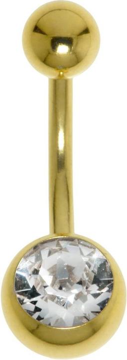 Bijouteria Bauchpiercing (Chirurgenstahl 316L, PVD Beschichtung (goldfarbig), Premium Kristall)