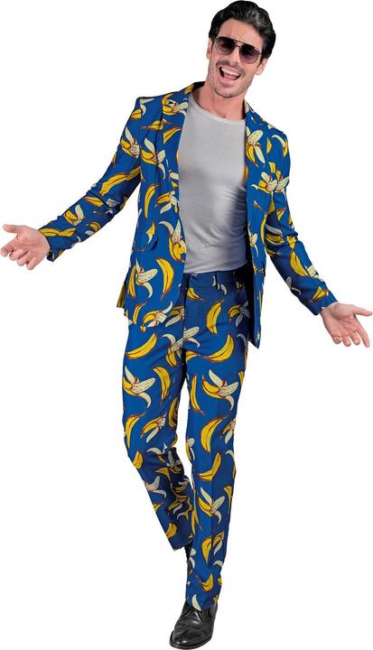 Image du produit Widmann Costume de fête avec motif banane néon veste et pantalon (XL)
