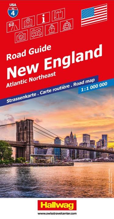 Produktbild New England Strassenkarte 1:1 Mio., Road Guide Nr. 4