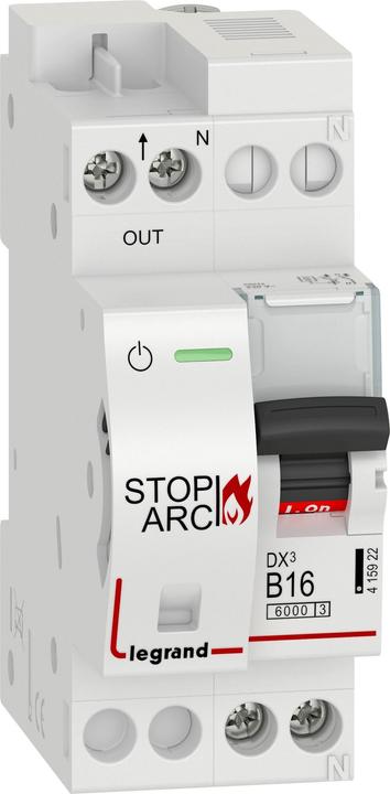 Actual product image Legrand Fire protection switch Dx3 415922 AFDD B16A 1P+N with L