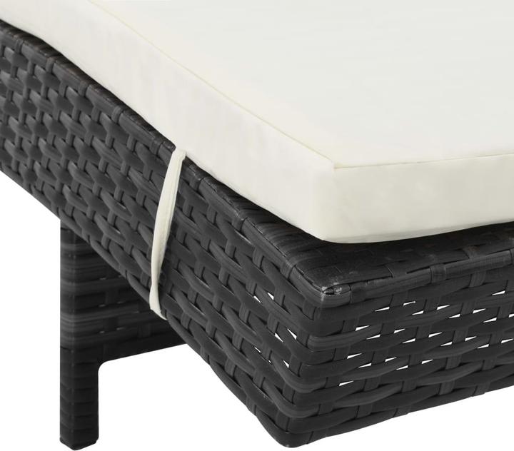 Produktbild VidaXL Sonnenliegen 2 Stk. mit Rollen und Auflagen Poly Rattan (60 cm)