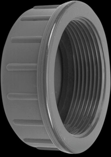 Actual product image VDL Endkappe PVC-U 1 1/2" Innengewinde 10bar Grau Typ Flach