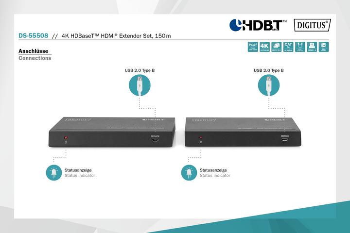 Produktbild Digitus 4K HDBaseT™ HDMI Extender Set, 150 m