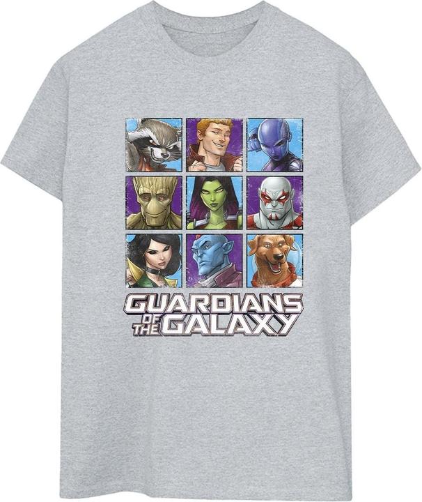 Actual product image Guardians of the Galaxy Womens/Ladies Character Squares Cotton Boyfriend T-Shirt (XXL)