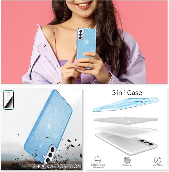 Produktbild Nalia Glitzer Handyhülle (Samsung Galaxy S22+)