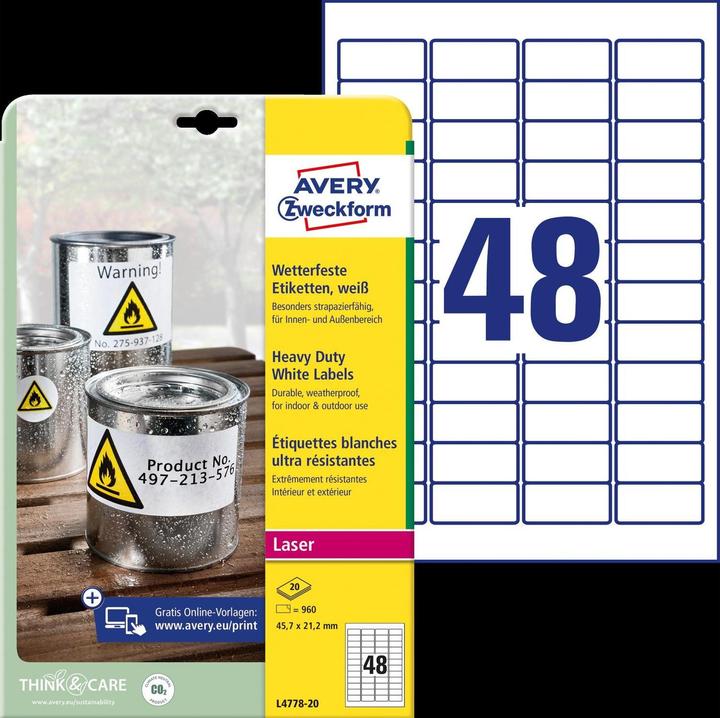 Actual product image Avery weatherproof labels