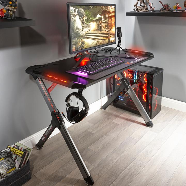 Produktbild X Rocker lynx ultimate gaming desk with vibrant rgb led side lighting