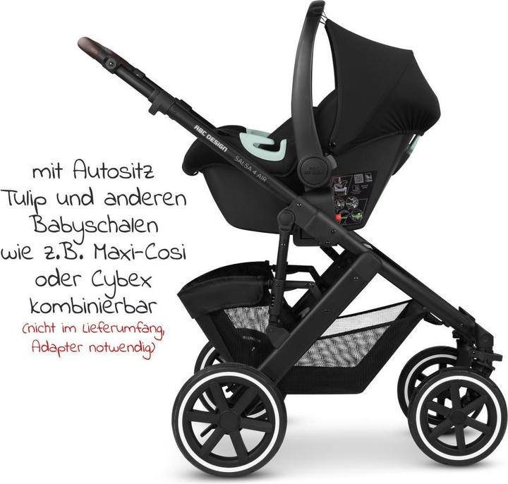 Produktbild ABC Design Kombikinderwagen Kombi-Kinderwagen Salsa 4 Air - inkl. Babywanne &