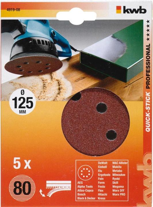 Image du produit kwb Disques adhésifs en velcro (80)