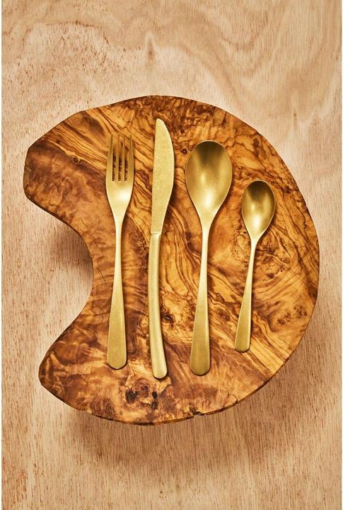 Actual product image Fifty five south Avie antique gold finish cutlery set - 16 pieces (4 Piece, Cutlery set)