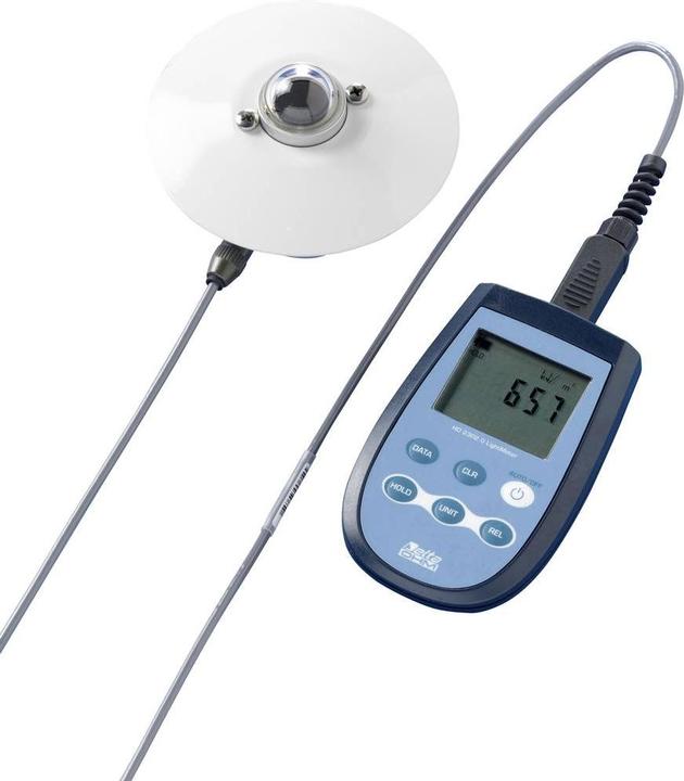 HD2302.0 dispositivo di misurazione con 3 batterie AA da 1,5, istruzioni per l'uso, scatola di plastica, sonda LP471 PHOT