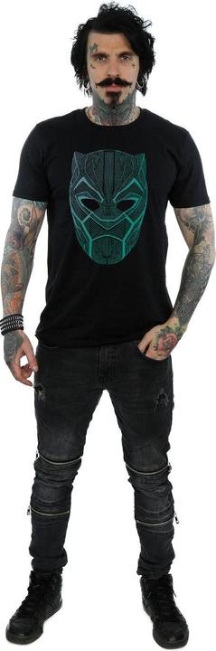 Actual product image Mens Black Panther Tribal Mask T-Shirt (S)