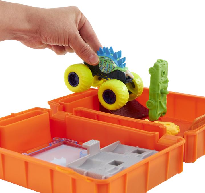 Actual product image Hot Wheels Monster Trucks Stunt N' Go Fossil Fuel Playset (EC)