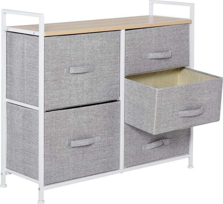Immagine prodotto Homcom Cassettone in tessuto con 5 cassetti in tessuto (83 x 29 x 77 cm)
