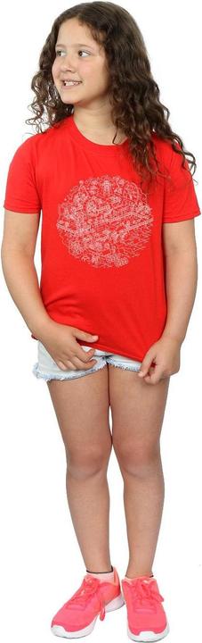 Actual product image Star Wars Girls Christmas Death Star Cotton T-Shirt (140, 146)