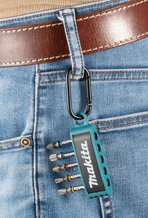 Produktbild Makita Satz Schlag-Bits 1/4" PH, PZ, TORX, 5-tlg. IMPACT PREMIER (E-13568) in Karabinerhalterung (25mm)