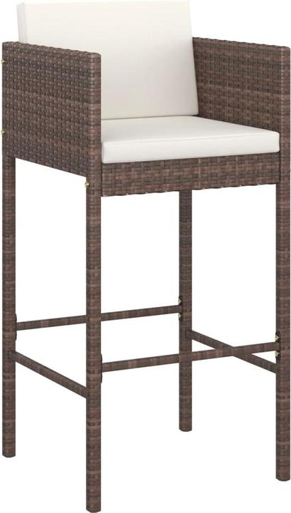 Produktbild VidaXL 7-tlg. Gartenbar-Set mit Kissen Braun Poly Rattan (48 cm)