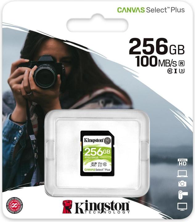 Produktbild Kingston Canvas Select Plus (256 GB, SDXC, U3, UHS-I)
