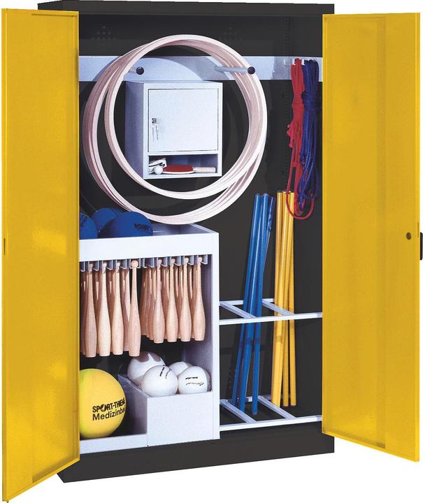 Immagine prodotto C+P Armadio per attrezzature sportive (HxLxP 195x120x50 cm, con ante a battente in lamiera piena, tipo