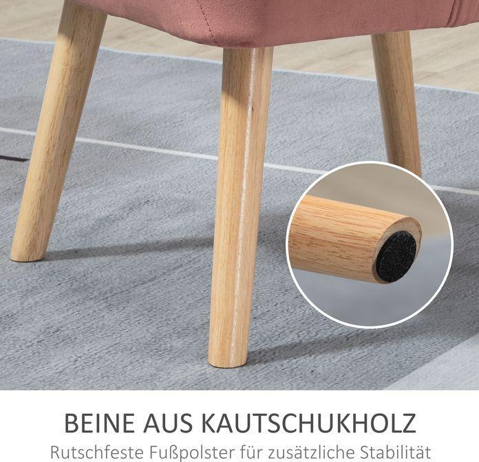 Produktbild Swisshandel24 Einzelsessel Relaxsessel mit Samtoptik, erhöhte Beine skandinavisch Polstersessel, Rosa