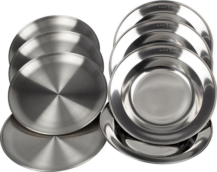 Image du produit Black Snake Set d'assiettes en acier inoxydable