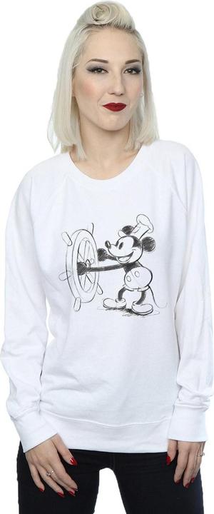 Actual product image Disney Womens/Ladies Mickey Mouse Steamboat Sketch Sweatshirt (S)