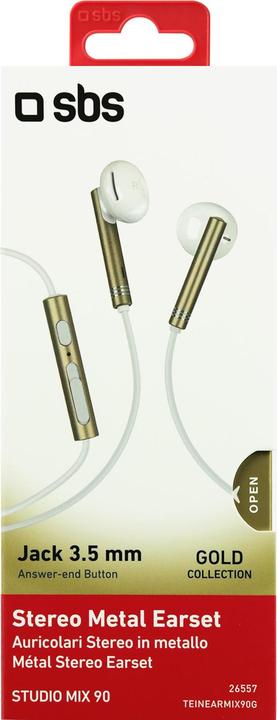 Image du produit SBS Écouteurs intra-auriculaires en métal de la collection Gold (Filaire)