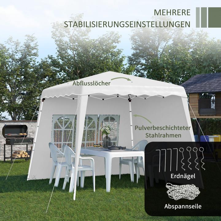 Immagine prodotto Outsunny Padiglione con 2 pareti laterali e regolazione individuale dell'altezza (240 cm, 240 cm)