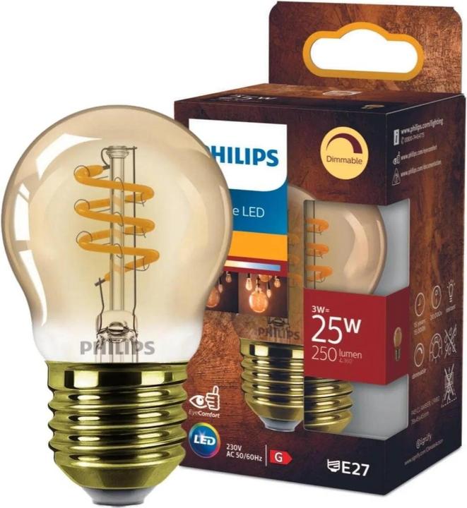 Actual product image Philips Amber (E27, 3 W, 250 lm, 1 x, E)