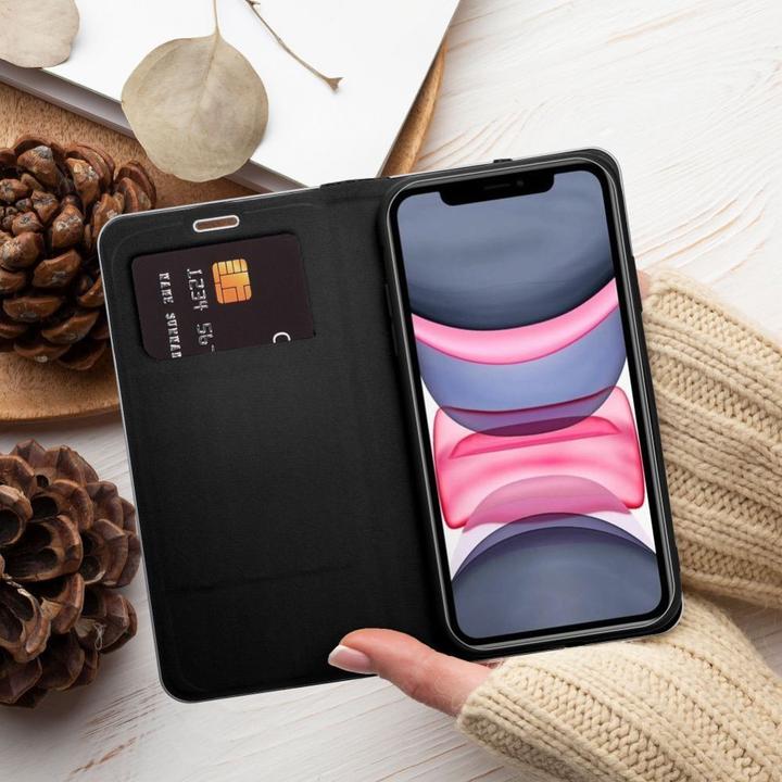 Actual product image OEM Book case LUNA Book Carbon for IPHONE 16 Pro Max black (Apple iPhone 16 Pro Max)