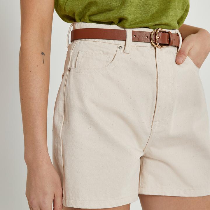 Actual product image La Redoute Collections High Waist Jean Shorts (34)