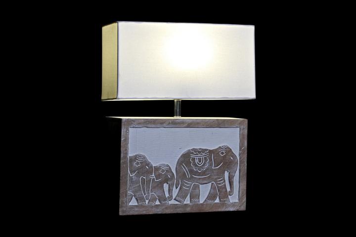Produktbild DKD Home Decor Desk lamp White Brown Mango wood 50 W 220 V 33 x 12 x 41 cm