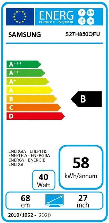 Energie-Label Samsung S27h850 (2560 x 1440 Pixel, 27")