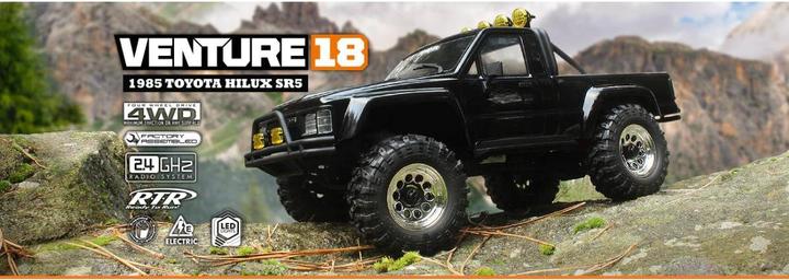 Image du produit HPI Venture18 1985 Toyota Hilux SR5 - Black (RTR Prêt à fonctionner)
