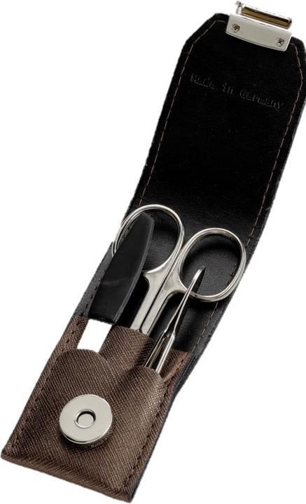 Actual product image Herba Manicure set 3-piece nickel-plated in a case, brown